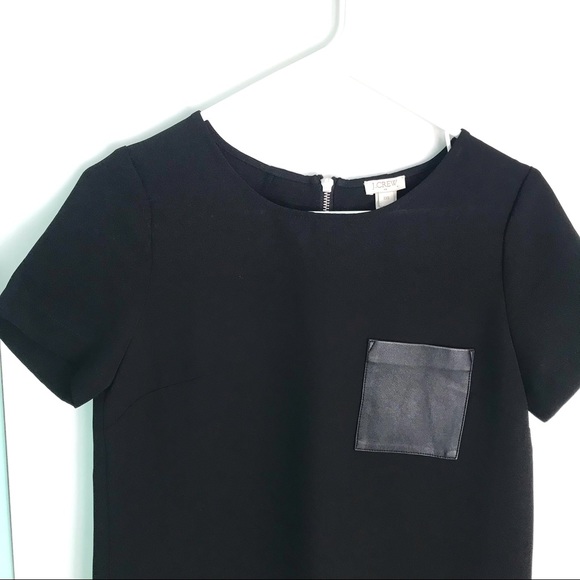 NWT J. Crew Faux Leather Pocket TShirt Dress XXS - Picture 4 of 11